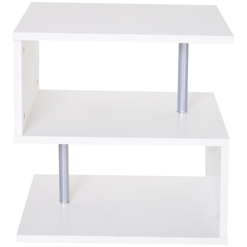 HOMCOM Salontafel bijzettafel koffietafel theetafel woonkamertafel wit houtnerf