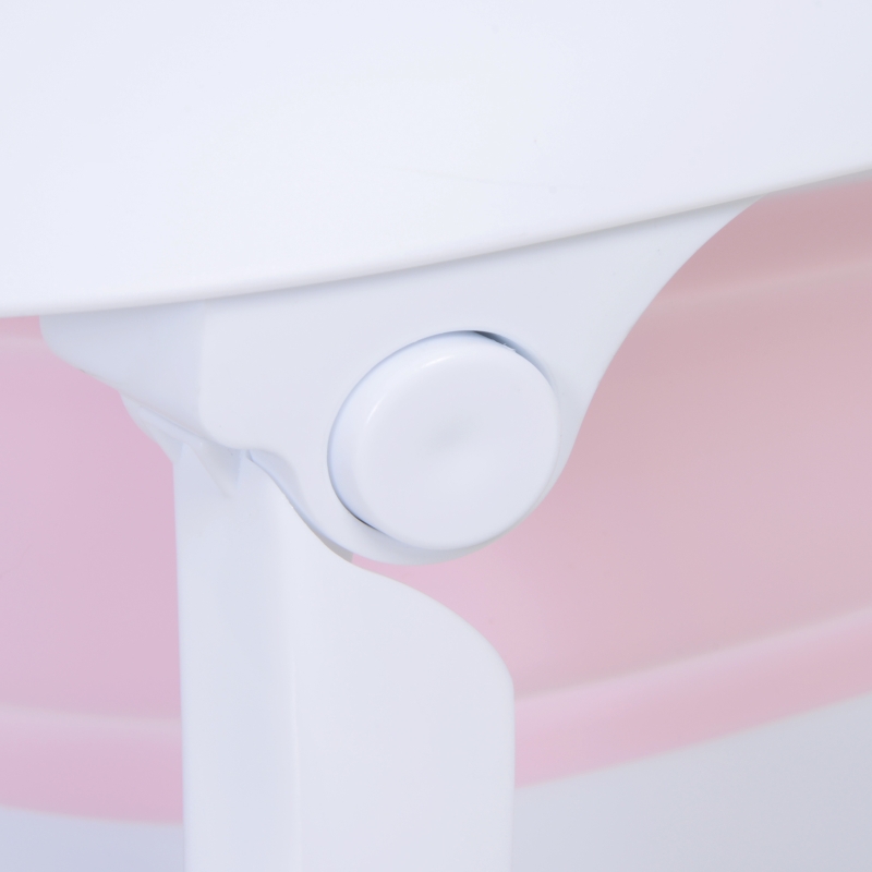 HOMCOM® babybadje ergonomisch babybadje slipvast inklapbaar kunststof roze 80 x 48 x 21 cm | Aosom.de