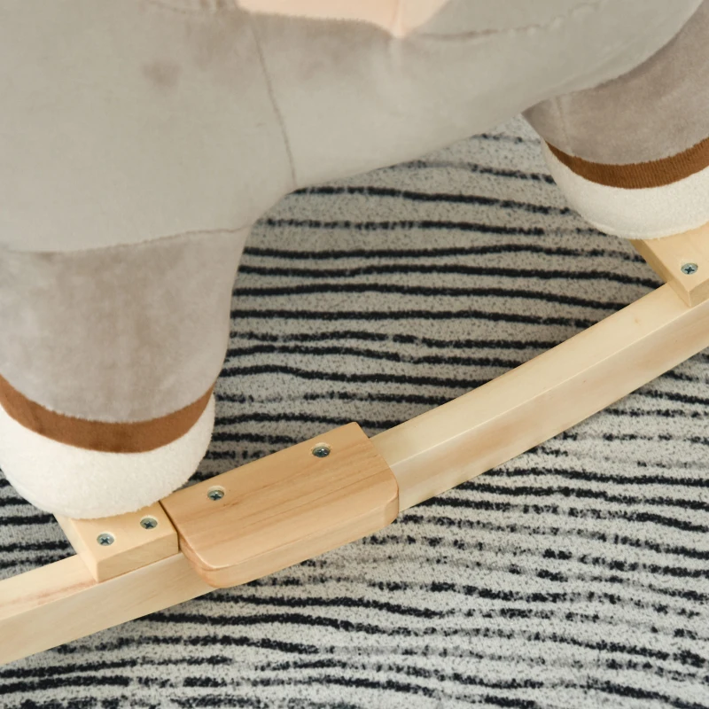 HOMCOM hobbelpaard voor kinderen baby schommeldier ezel voor 18-36 maanden grijs