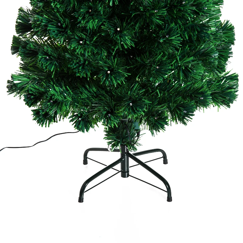 HOMCOM Kerstboom kunstkerstboom LED glasvezel 8 lichtmodi 120/150/180 cm