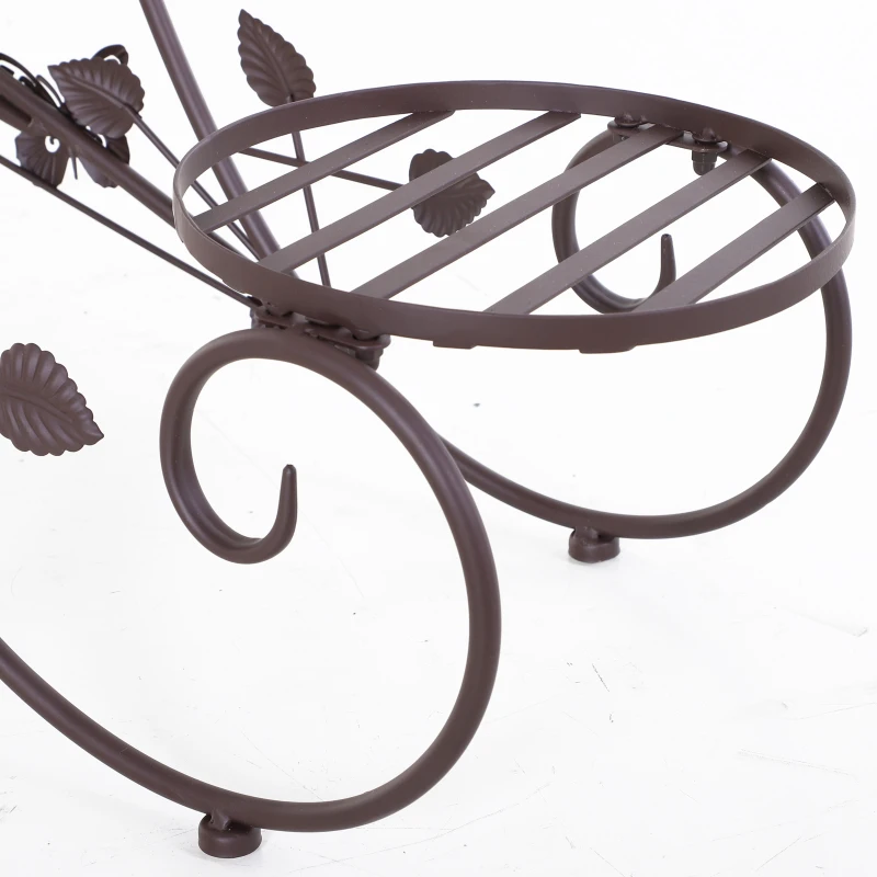 plantenplank bloemenstandaard met drie niveaus bloementrap plantenstandaard metaal brons