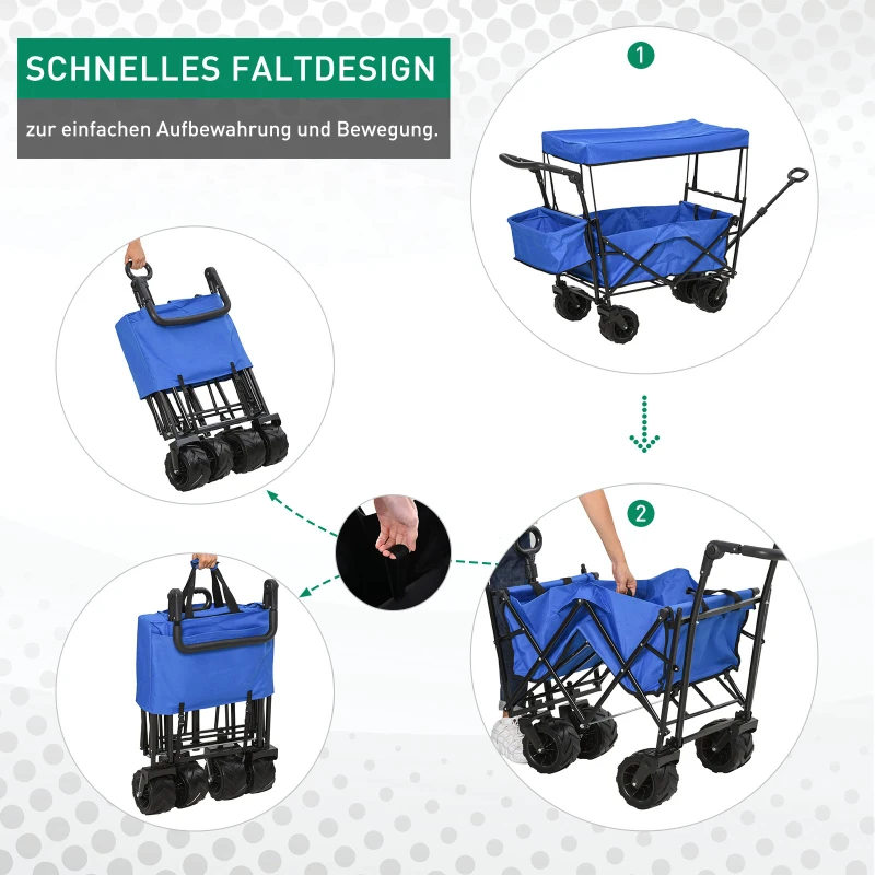 DURHAND inklapbare bolderwagen met dak