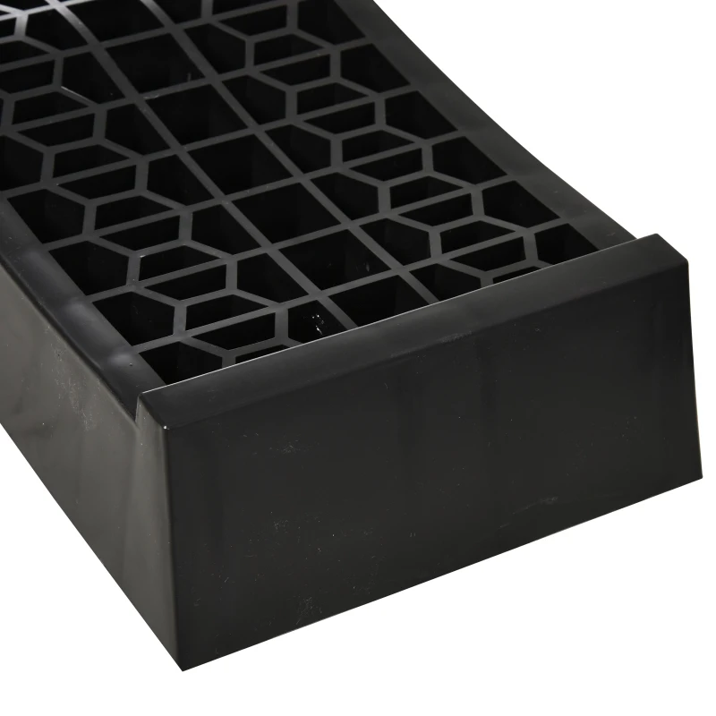 HOMCOM 2 oprijplaten, drempeloprit, oprijplaat, rubberen oprijplaten, PP, zwart, 70 x 20 x 8 cm 70x20x8 | Aosom.de