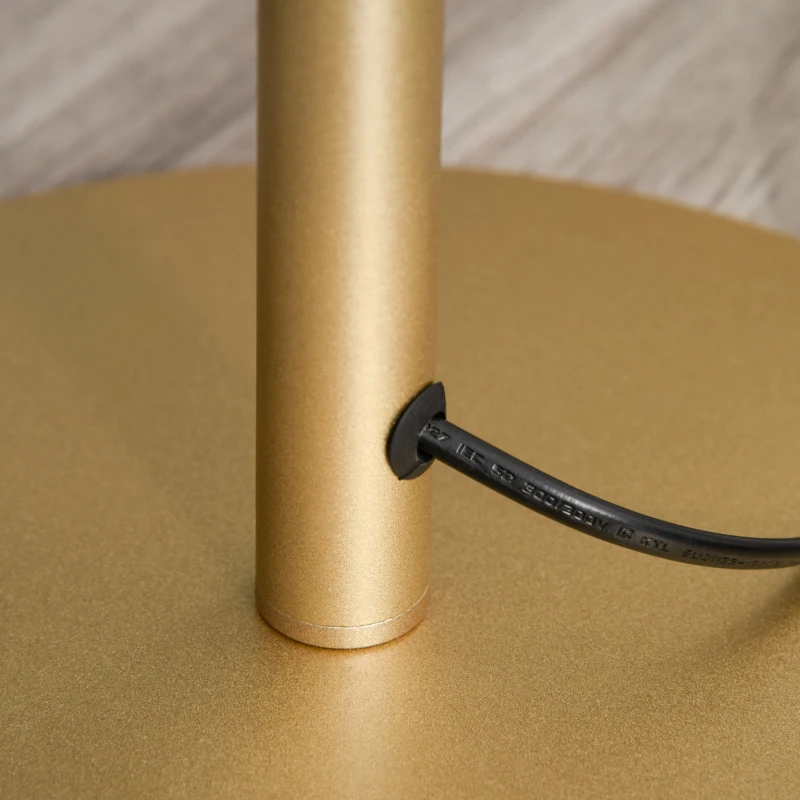 HOMCOM Vloerlamp met PU-trommelkap voor op kantoor in de woonkamer wit