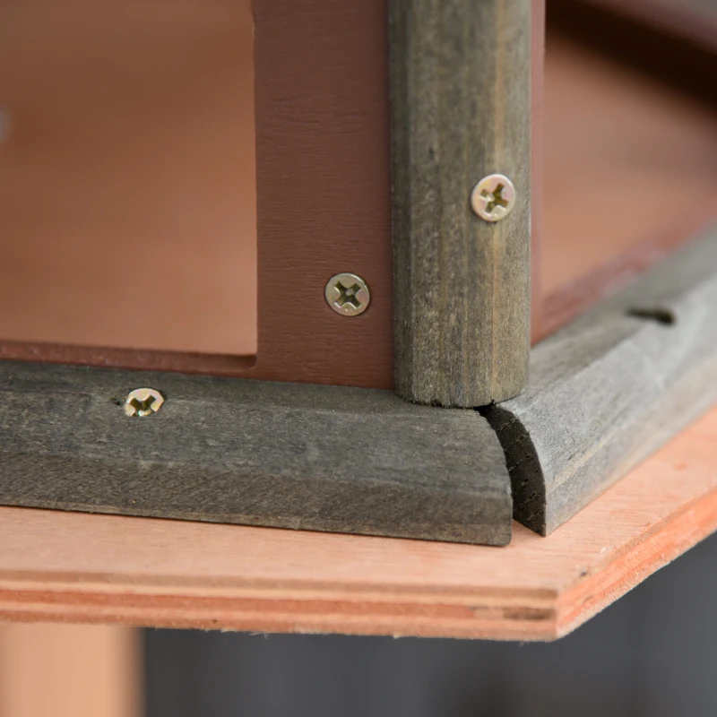 PawHut Vogelhuisje houten vogelstandaard met waterbestendig dak vogelvoederhuis