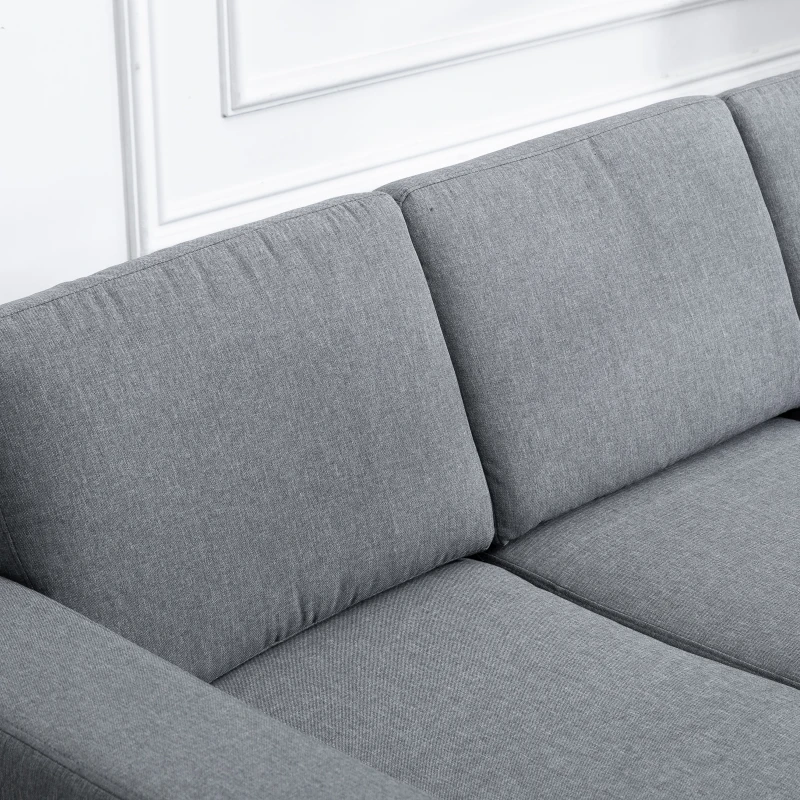 HOMCOM bank gestoffeerde 3-zitsbank tv-fauteuil gestoffeerde bank loungebank kussen