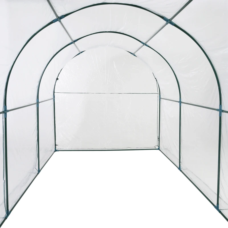 Outsunny Transparent Walk in Greenhouse, Steel Frame, L size