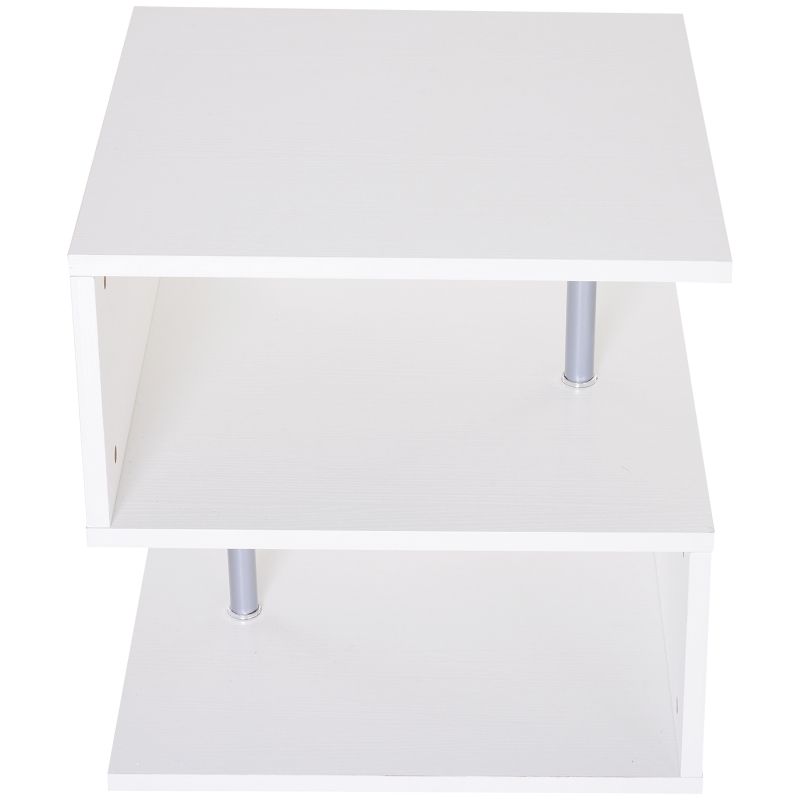 HOMCOM Salontafel bijzettafel koffietafel theetafel woonkamertafel wit houtnerf