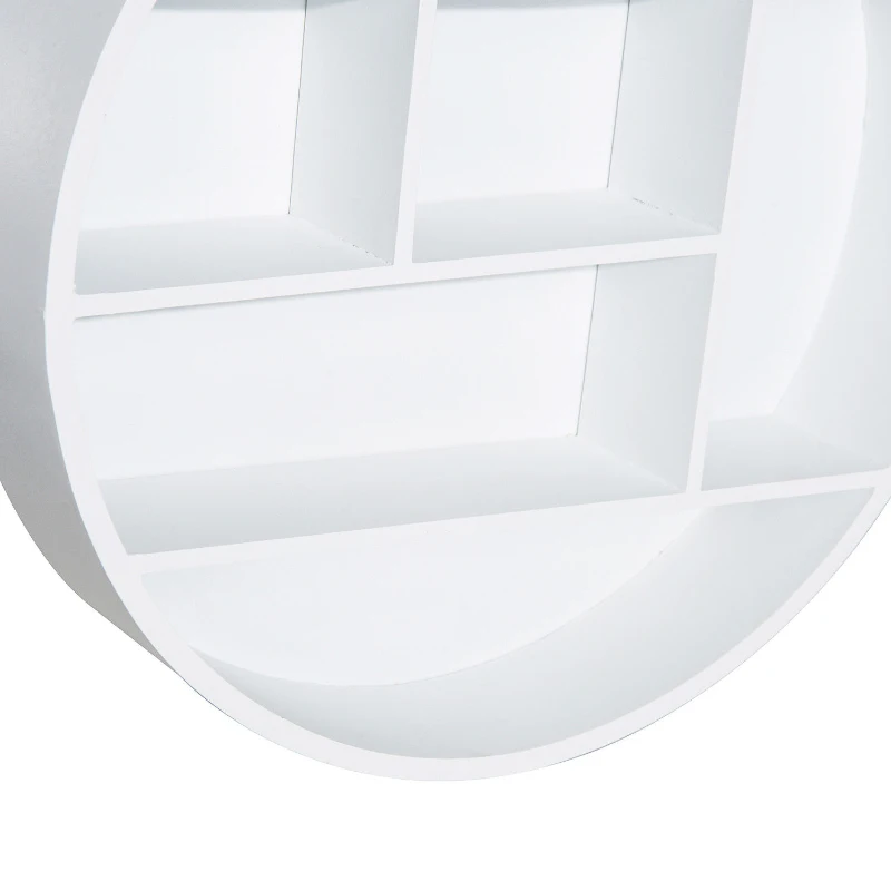 hangplank wandplank plank decoratieve wandplank 7 vakken rond MDF wit Φ35,5 cm