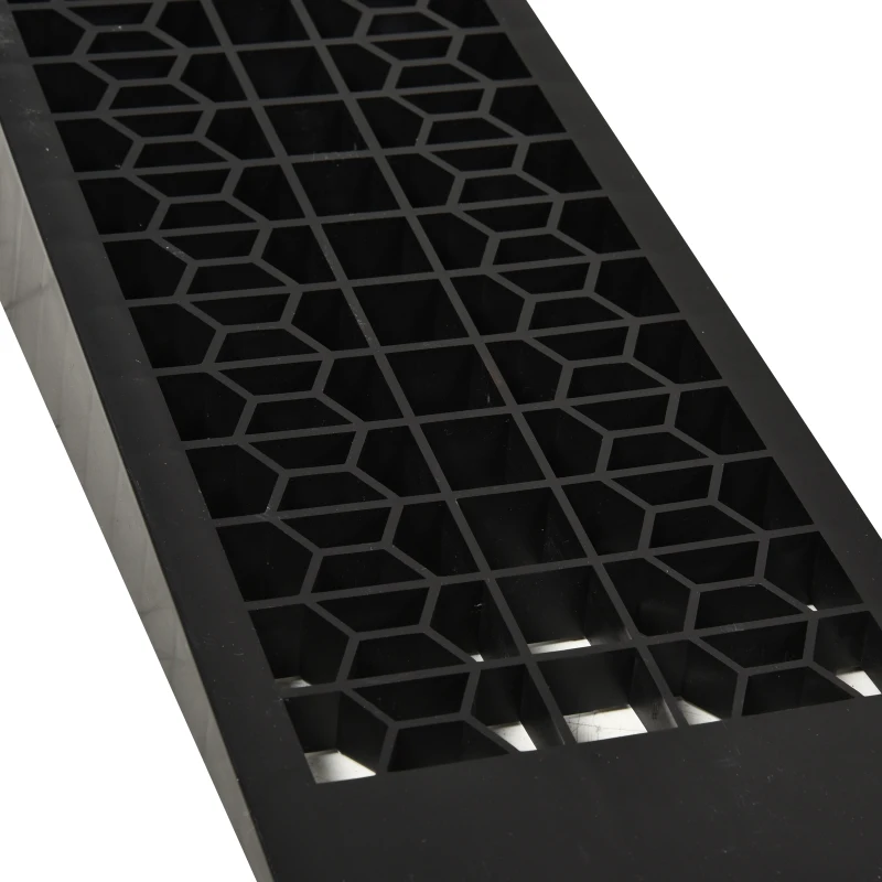 HOMCOM 2 oprijplaten, drempeloprit, oprijplaat, rubberen oprijplaten, PP, zwart, 70 x 20 x 8 cm 70x20x8 | Aosom.de