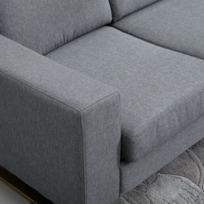 HOMCOM bank gestoffeerde 3-zitsbank tv-fauteuil gestoffeerde bank loungebank kussen