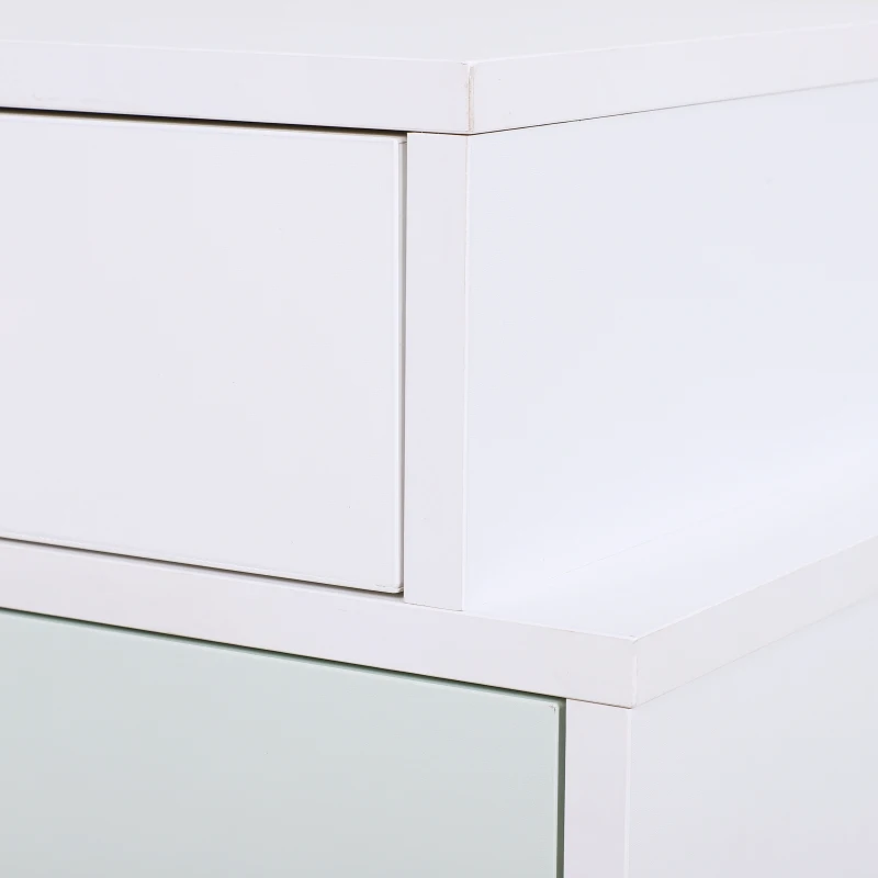 HOMCOM kindernachtkastje set van 2 bijzettafel 2 lades MDF blauw