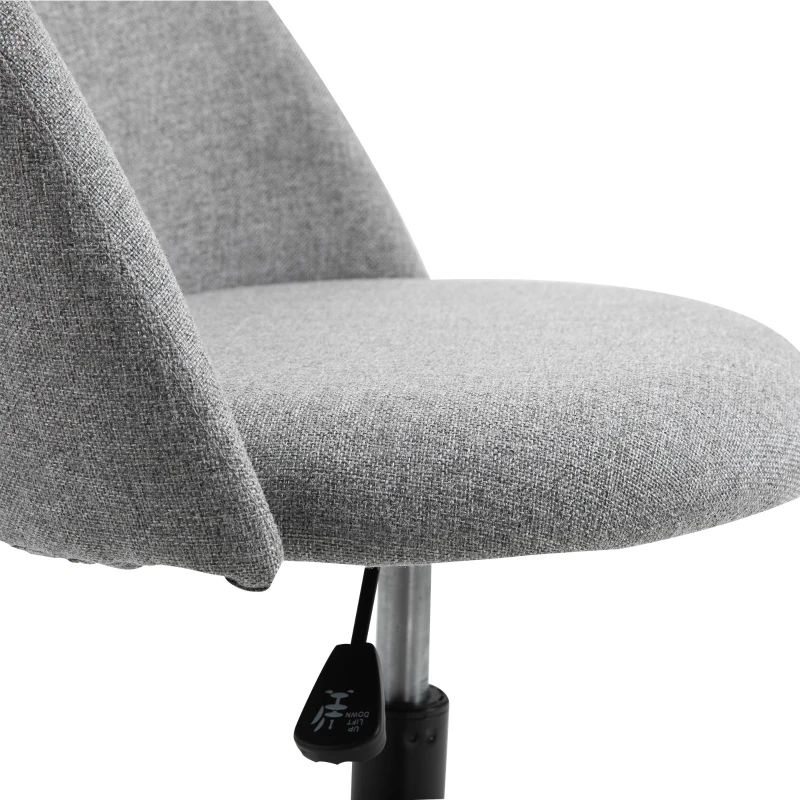 Vinsetto werkstoel, bureaustoel, ontwerpersstoel, stoel met wielen, ergonomisch design, in hoogte verstelbaar, polyester, schuimstof, nylon, kunststof, 51 x 50,5 x 117-127 cm