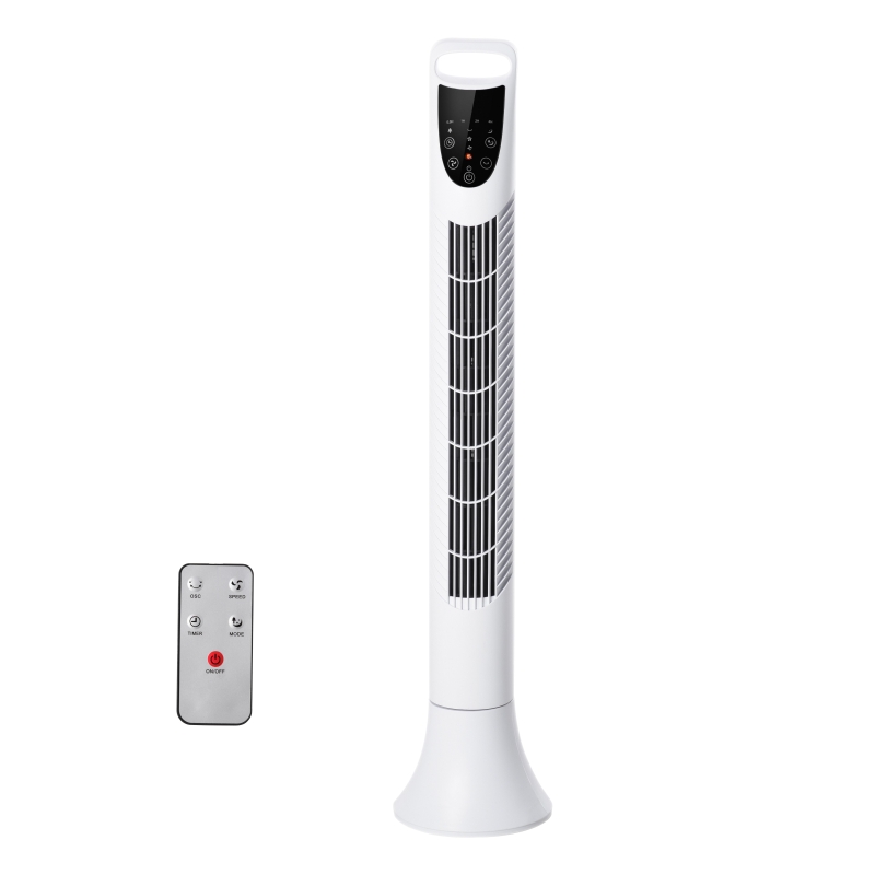 HOMCOM Tower Fan 3 Speed 3 Mode 7.5h Timer 70° Oscillation LED Panel Remote Controller