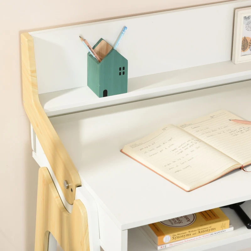 HOMCOM sta bureau met 2 vakken in Scandi design 98 cm x 53.5 cm x 76 cm