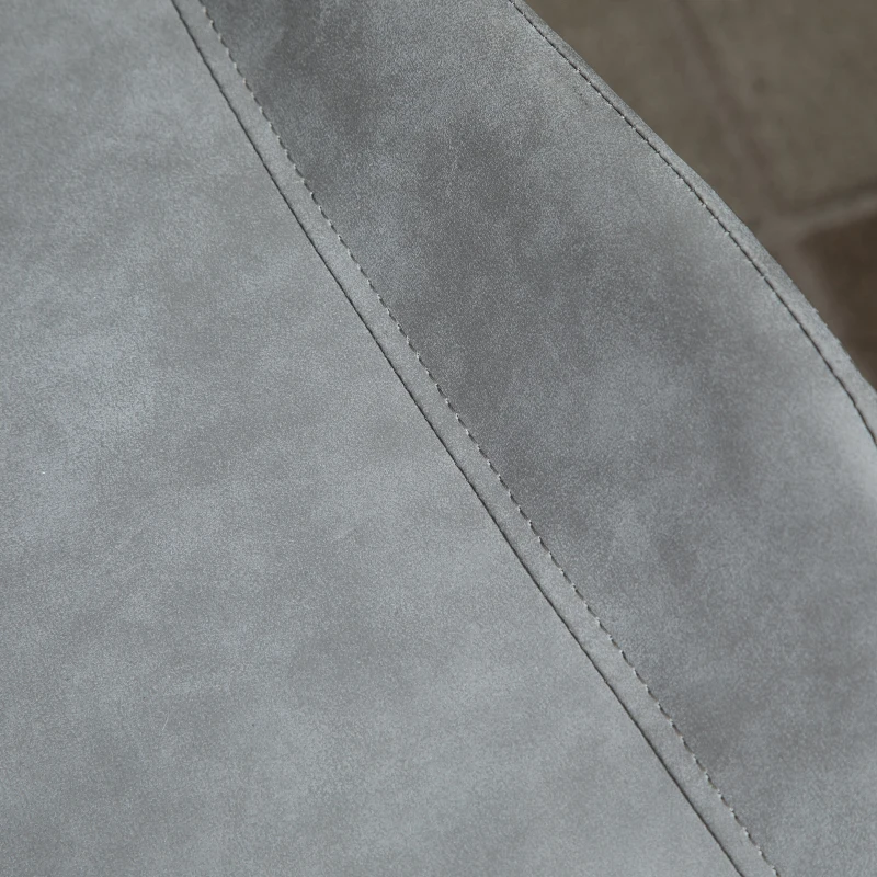 HOMCOM eetkamerstoel moderne keukenstoel met rugleuning metalen poten voor receptie woonkamer stoel synthetisch leer schuimstof metaal grijs 51,5 x 59 x 82 cm