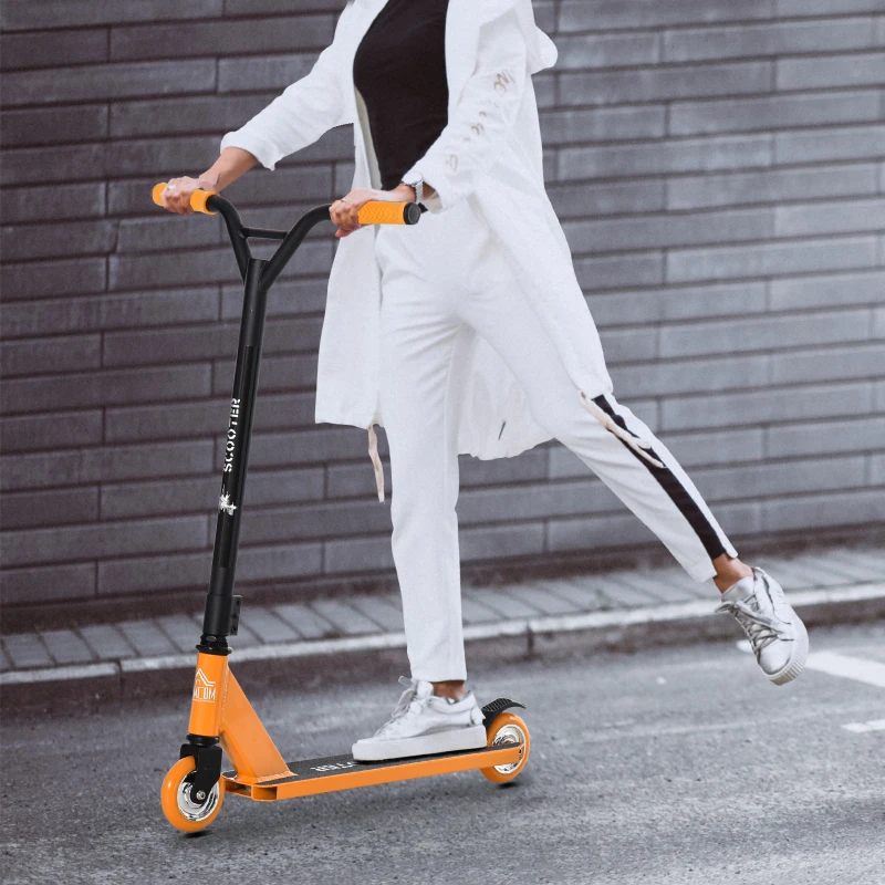 HOMCOM stuntstep kickstep aluminium oranje