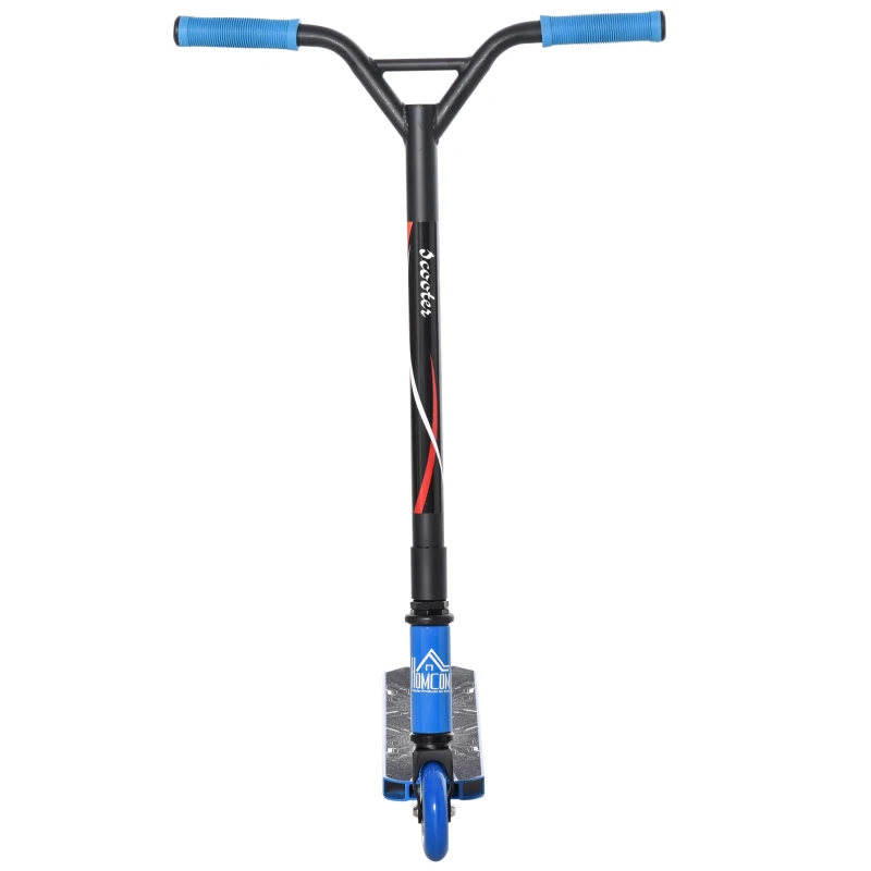 HOMCOM stuntstep met ABEC-7 voor kinderen vanaf 14 jaar kickstep fun step met deck rubber grips achterrem aluminium PU blauw 68 x 46 x 84 cm