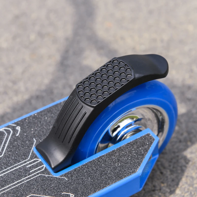HOMCOM stuntstep met ABEC-7 voor kinderen vanaf 14 jaar kickstep fun step met deck rubber grips achterrem aluminium PU blauw 68 x 46 x 84 cm