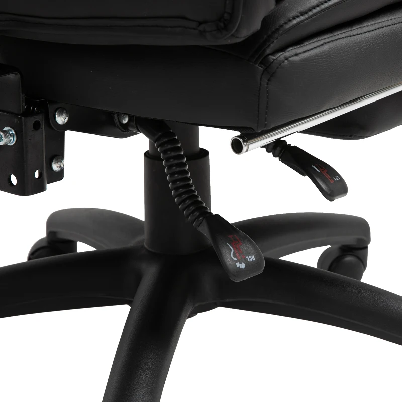 Vinsetto ergonomische bureaustoel met voetensteun, directiestoel, gestoffeerde rugleuning, zwart, 64 x 64 x 112-120 cm