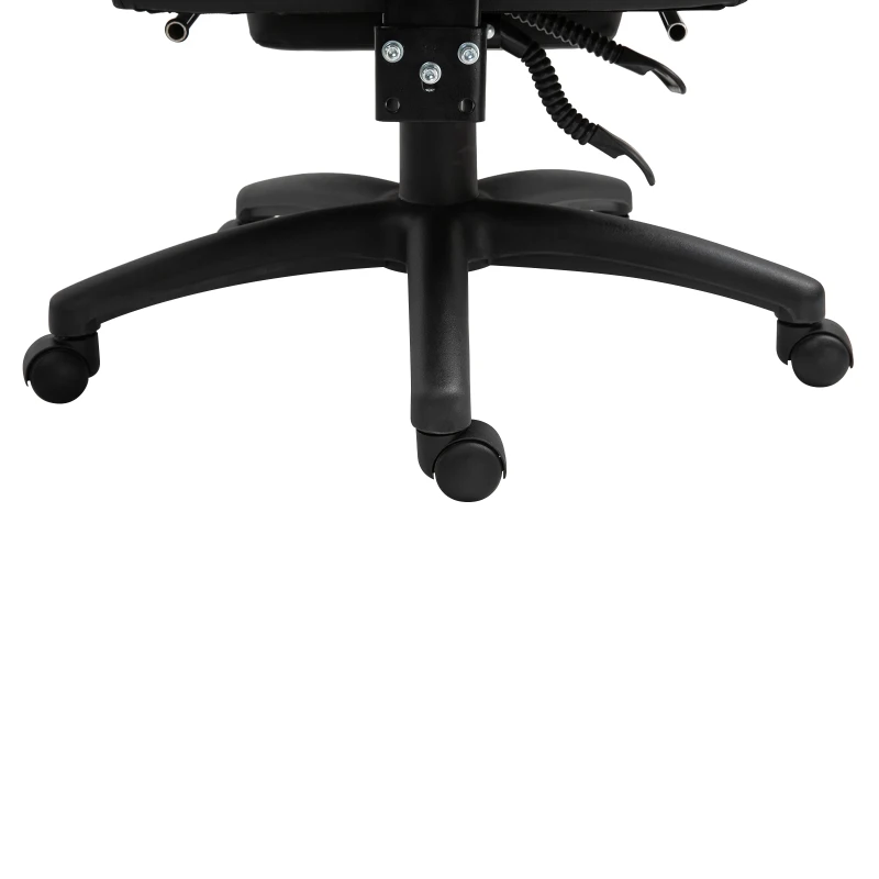 Vinsetto ergonomische bureaustoel met voetensteun, directiestoel, gestoffeerde rugleuning, zwart, 64 x 64 x 112-120 cm