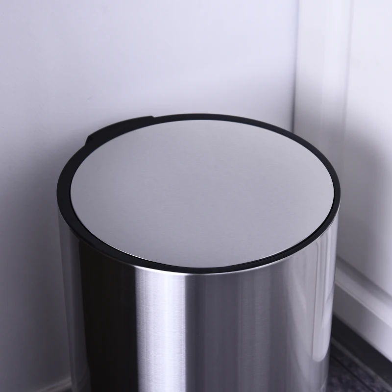 HOMCOM Prullenbak vuilnisbak pedaalemmer binnenemmer 12 l soft close RVS PP