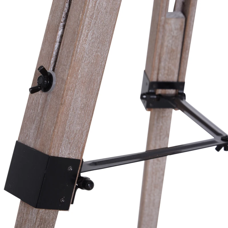HOMCOM staande lamp vloerlamp stalamp tripod in hoogte verstelbaar hout Scandinavisch