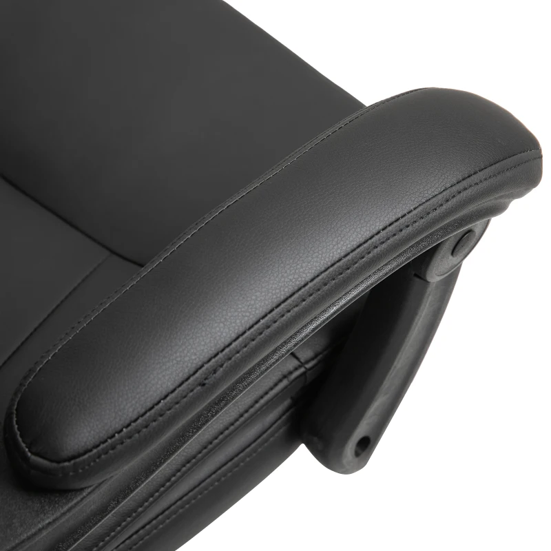 Vinsetto ergonomische bureaustoel met voetensteun, directiestoel, gestoffeerde rugleuning, zwart, 64 x 64 x 112-120 cm