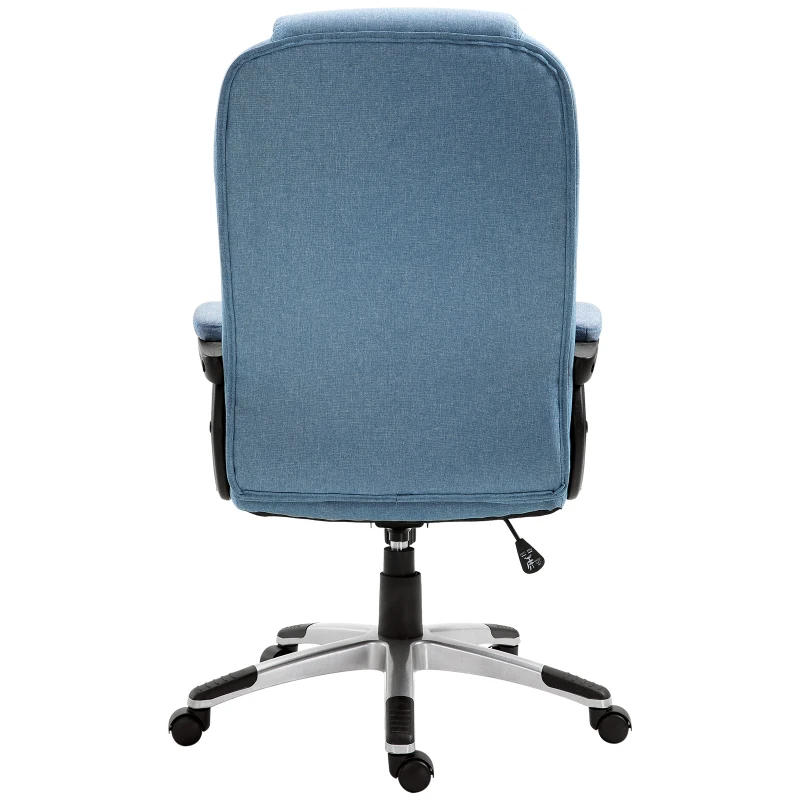 Vinsetto Executive Office Gaming Chair Linen Rocking Seat w/ Adjustable Padded Seat & Wheels in Blue
