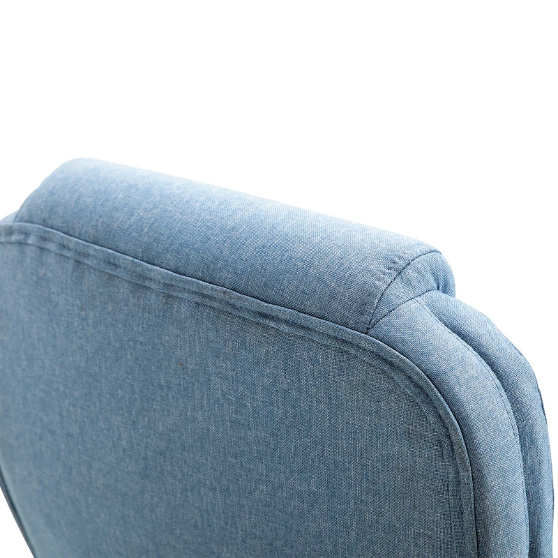 Vinsetto Executive Office Gaming Chair Linen Rocking Seat w/ Adjustable Padded Seat & Wheels in Blue