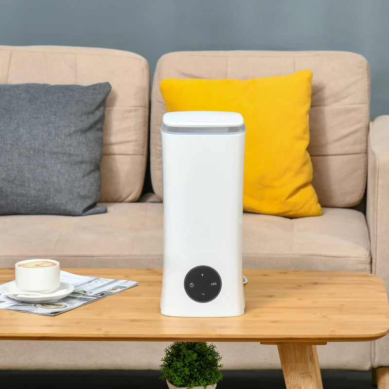 HOMCOM 2L Cool Mist Humidifier, Air Humidifier with 7-Colour Lights, 3 Mode, Auto Shut Off, 8-10 Working Hours for Home Bedroom, White