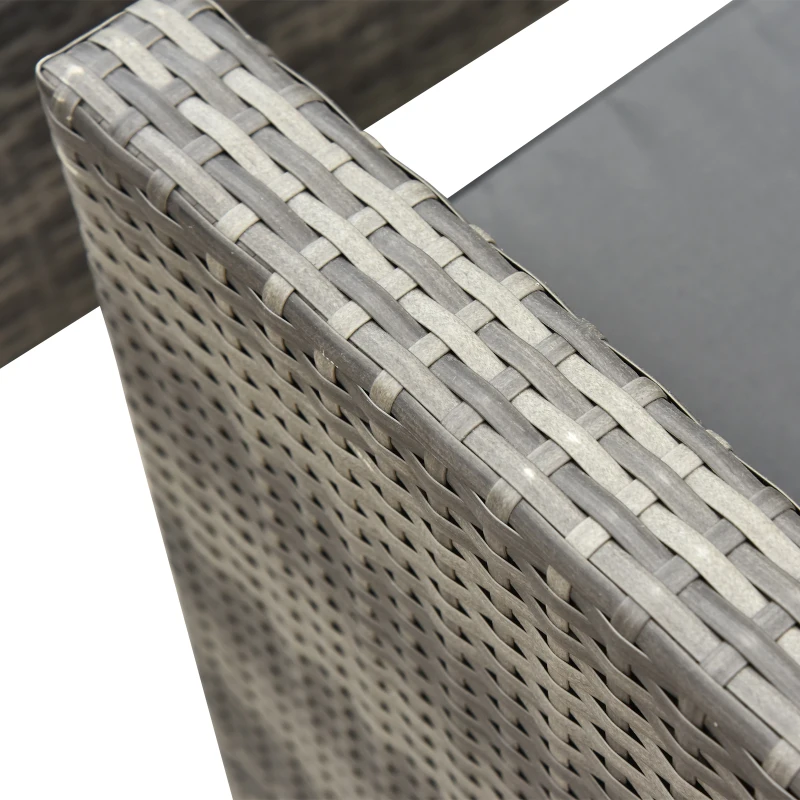 Outsunny 6-Seater Outdoor Garden Rattan Furniture Set w/ Table Grey