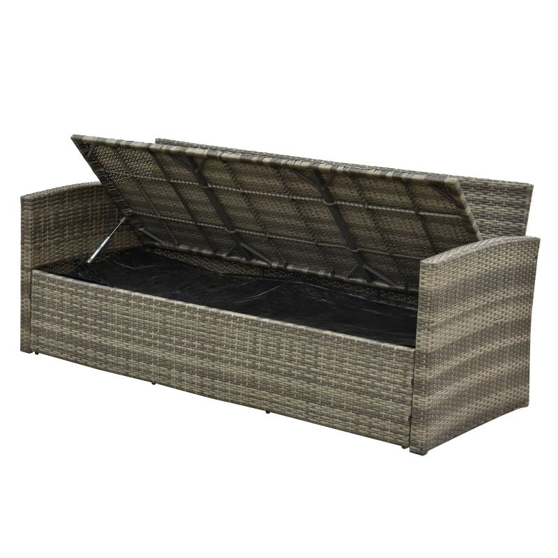 Outsunny 6-Seater Outdoor Garden Rattan Furniture Set w/ Table Grey