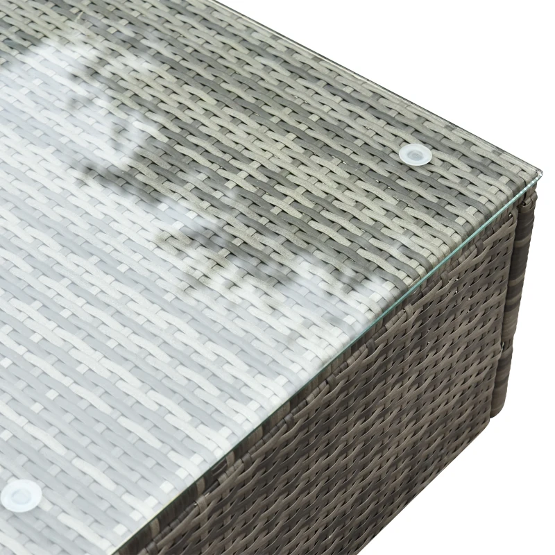 Outsunny 6-Seater Outdoor Garden Rattan Furniture Set w/ Table Grey