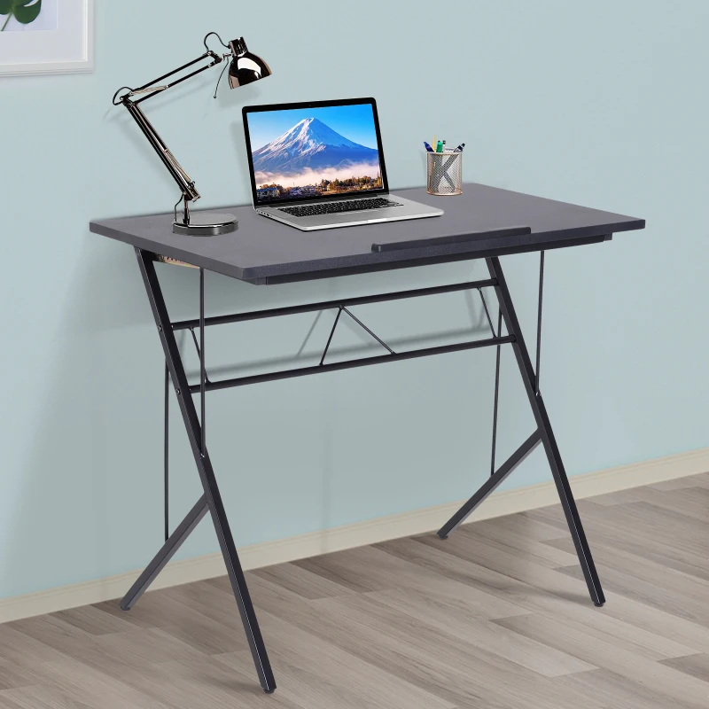 Vinsetto Adjustable Laptop Tilt  Stand Writing Desk Workstation w/ Stopper Black Table