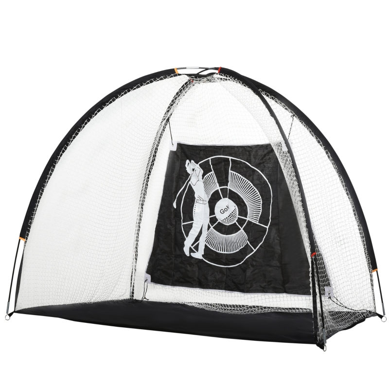 HOMCOM PE Net Golf Practice Hitting Target w/ Carrier Bag White