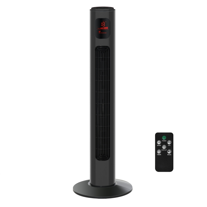 HOMCOM Tower Fan 3 Speed 3 Mode 12h Timer 70° Oscillation LED Panel Remote Controller