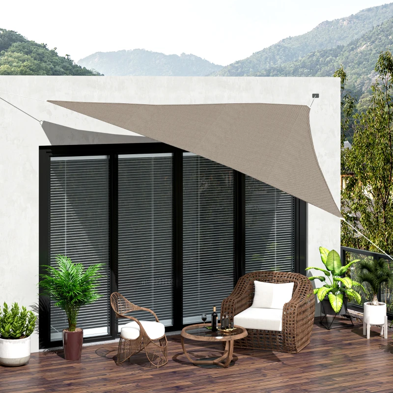 Outsunny 3m Sun Shade Sail-Light Brown