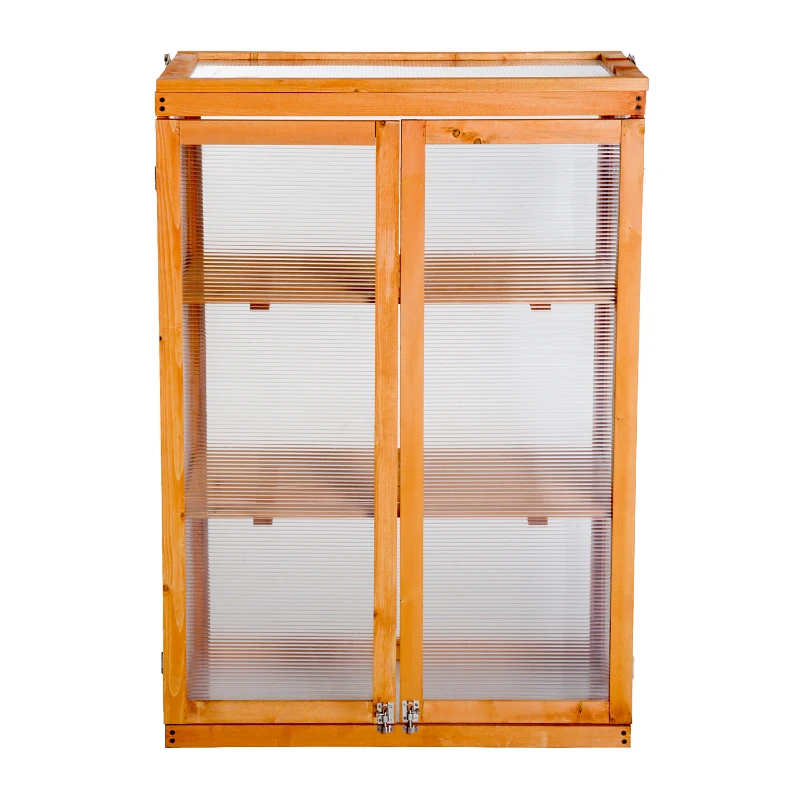 Outsunny 3-Tier Outdoor Garden Wooden Greenhouse, 76x47x110 cm