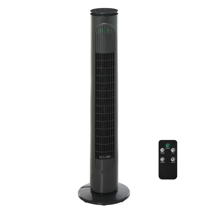 HOMCOM Tower Fan with 3 Speed 3 Mode 10h Timer 70° Oscillation LED Remote Controller