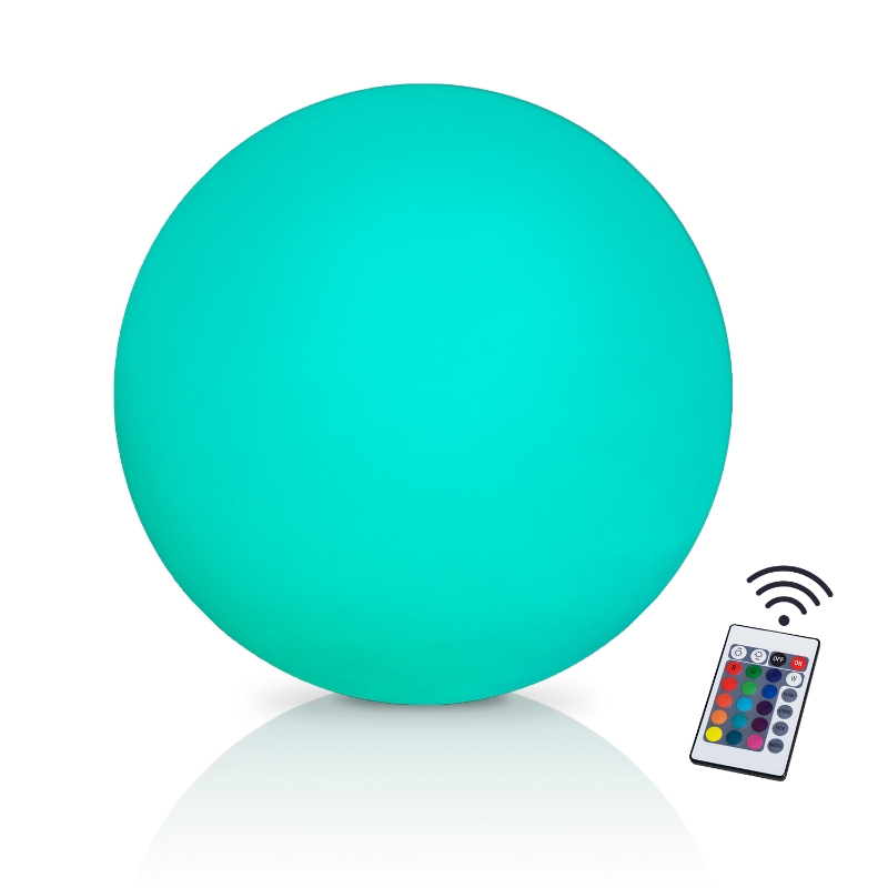 HOMCOM Ф30 x H29cm LED Ball Light 16 RGB Color Cordless Rechargeable Remote Control