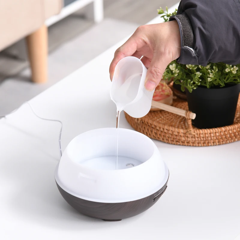 HOMCOM 400ml Oil Diffuser & Water Humidifier w/ 7 Lights Timer Auto Shutdown Dark Brown