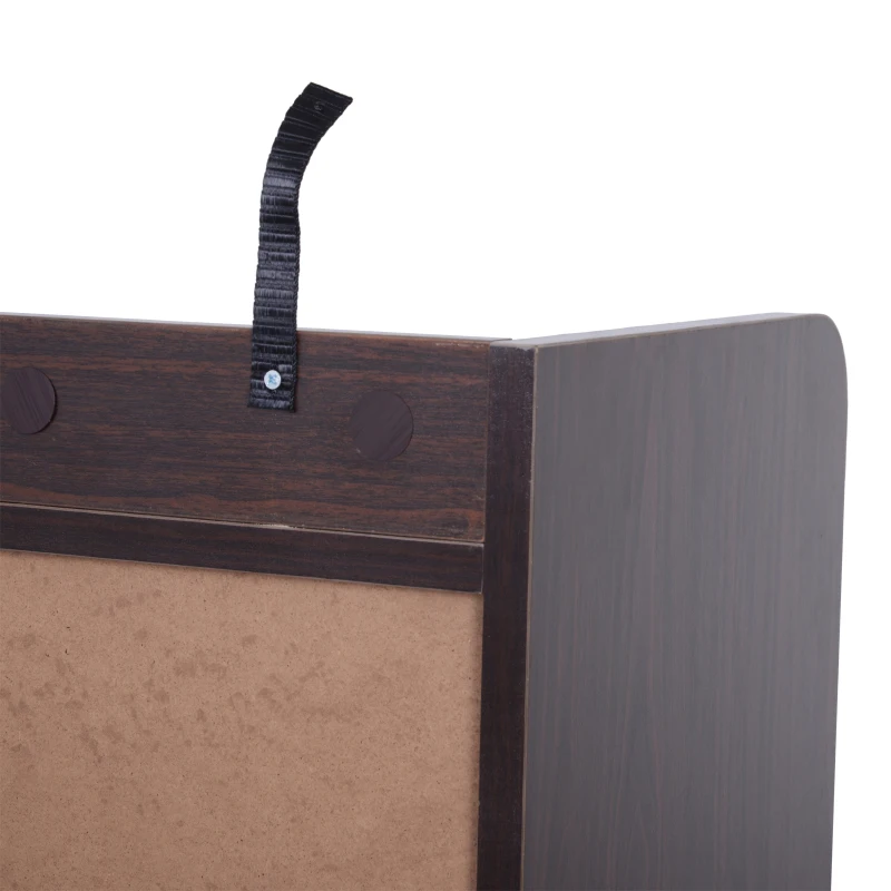 HOMCOM Hallway Side Cabinet Storage Unit Pine Wood, 80L x 29.5W x 96Hcm-Walnut