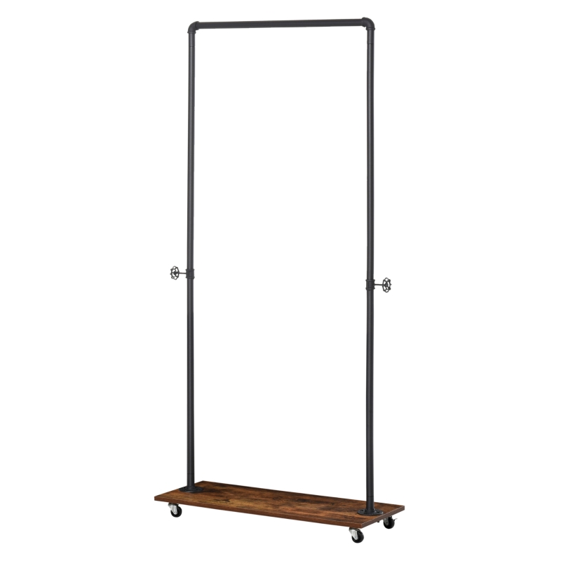 HOMCOM Clothing Garment Rack, Rolling Clothes Organizer on Wheels for Hanging Clothes
