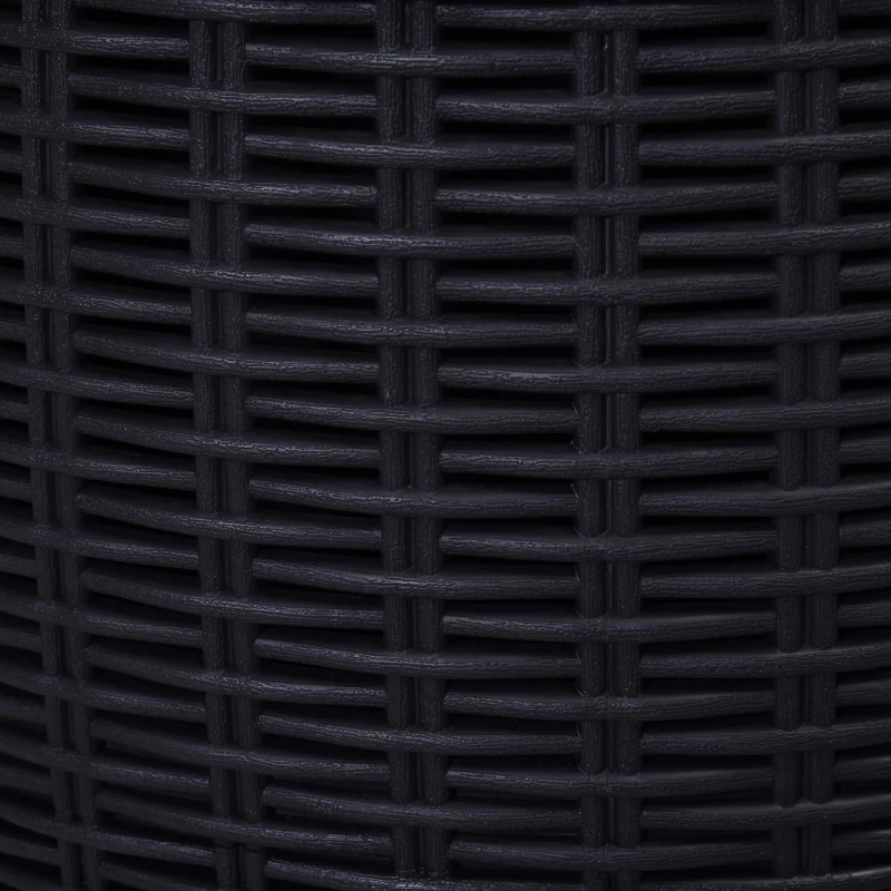 Outsunny 45L Outdoor Rattan-Effect PP Lift-Top Ice Cooler Table Black