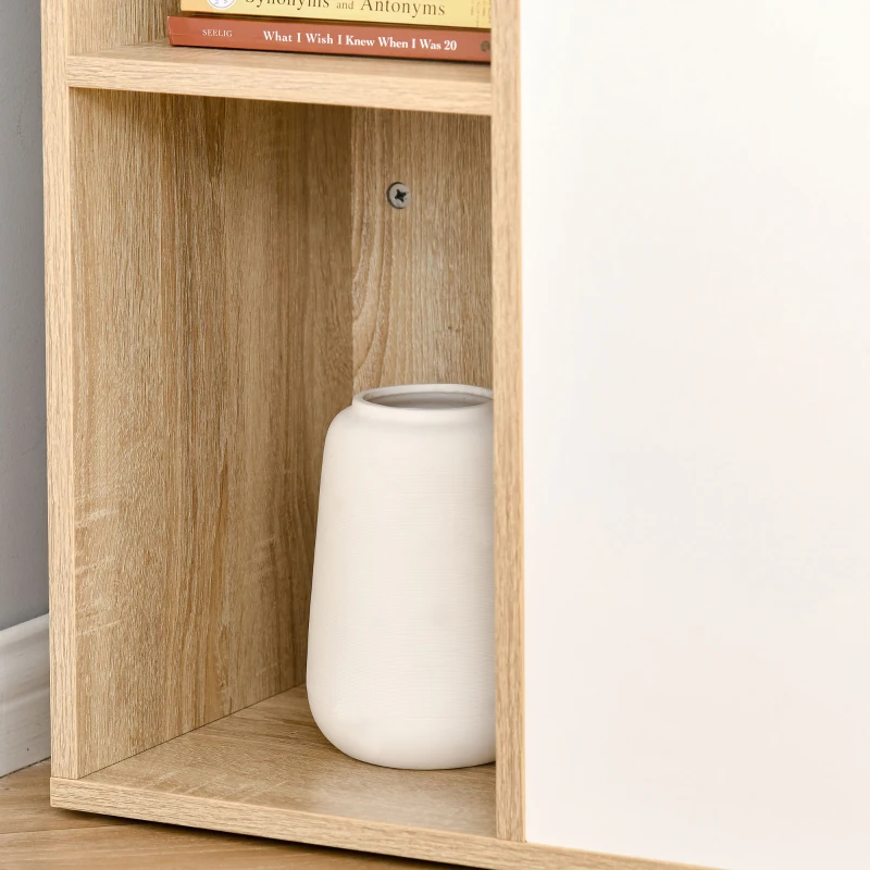 HOMCOM bureau boekenkast computer tafel bureau tafel met planken grote opbergruimte spaanplaat metaal eiken + wit 115 x 55 x 75 cm