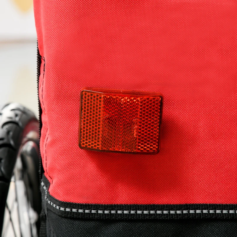 HOMCOM Child Bicycle Trailer Foldable Baby Carrier 2-Seat w/ Storage Bag Safety Harness