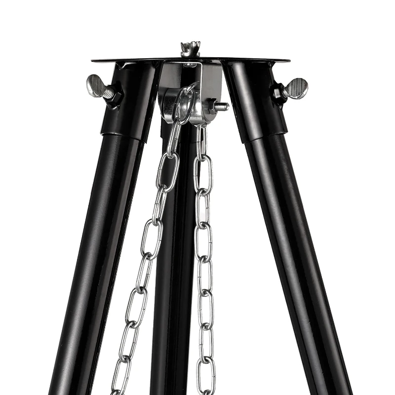 Outsunny Tripod Charcoal Barbecue Grill, size (70x70x165cm)-Black