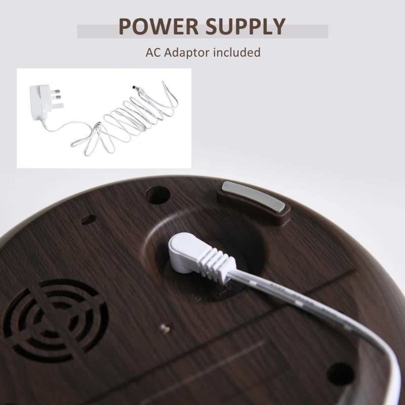 HOMCOM 400ml Oil Diffuser & Water Humidifier w/ 7 Lights Timer Auto Shutdown Dark Brown