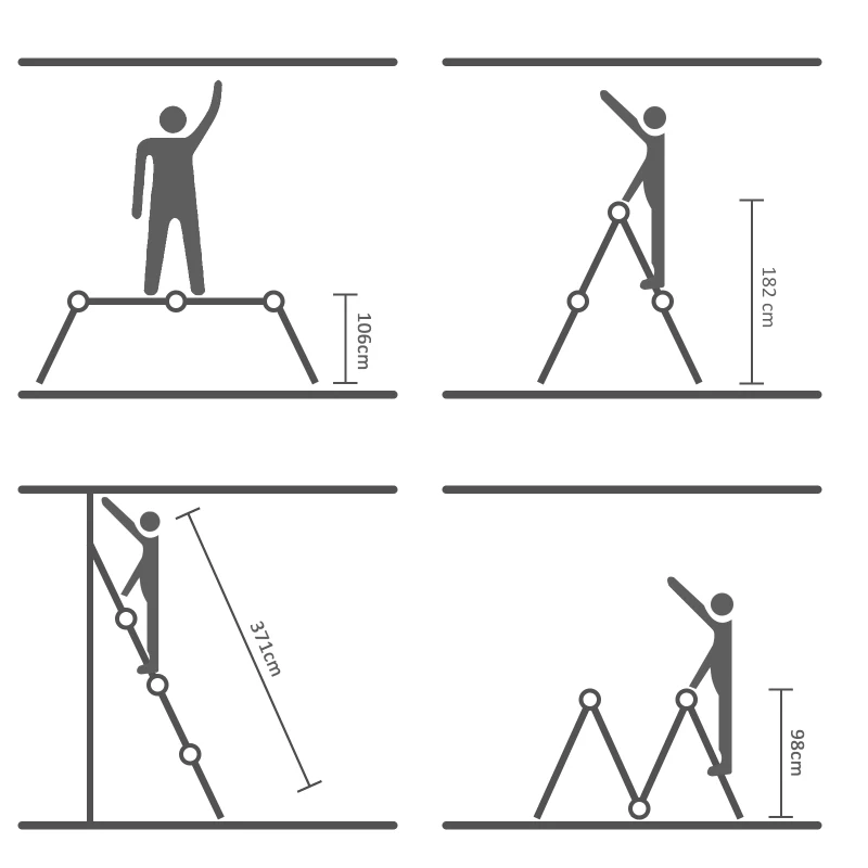 HOMCOM 370 cm Folding Aluminum Ladder A-type-Silver